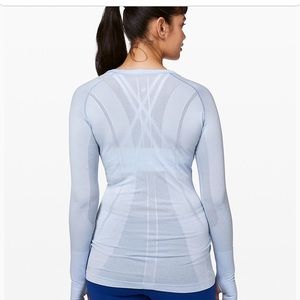 Swiftly tech lululemon long sleeve light blue